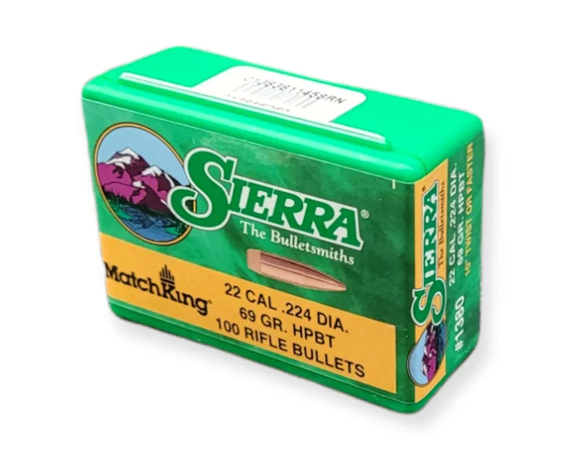 Sierra Bullets .224 x 69gr HPBT Match 100ct 1380