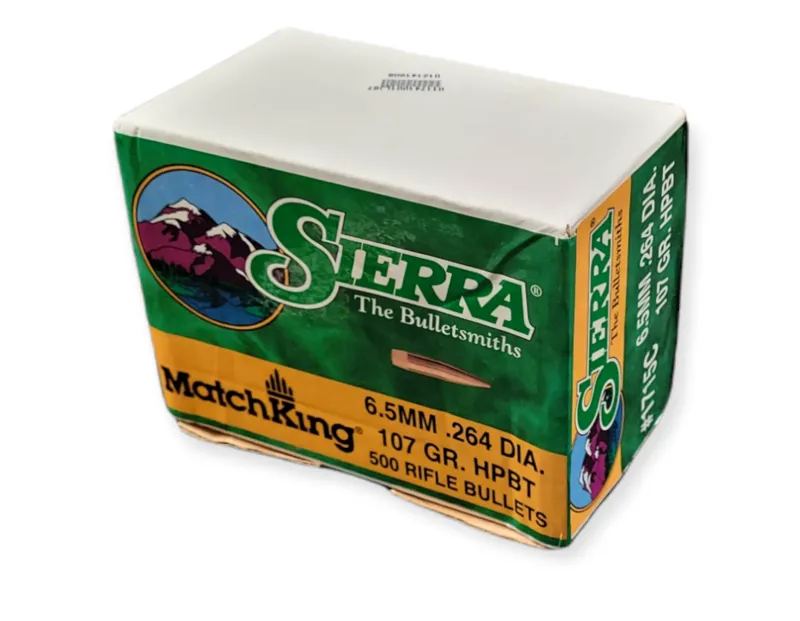  Sierra Bullets .264/6.5mm x 107gr HPBT Match 500ct 1715C