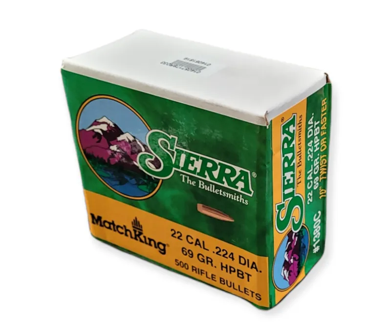 Sierra Bullets .224 x 69gr HPBT Match 500ct 1380C