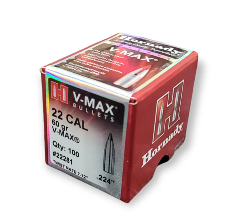  Hornady .224 x 60 Grain V-Max 100ct 22281