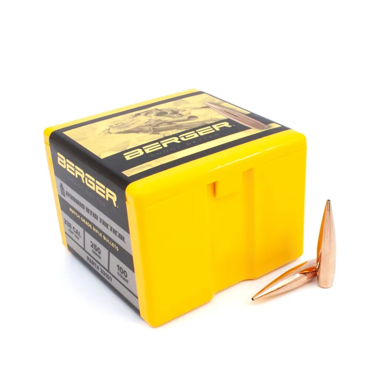Berger .338 x 250Grain Hybrid Open Tip Match Tactical 100ct 33107