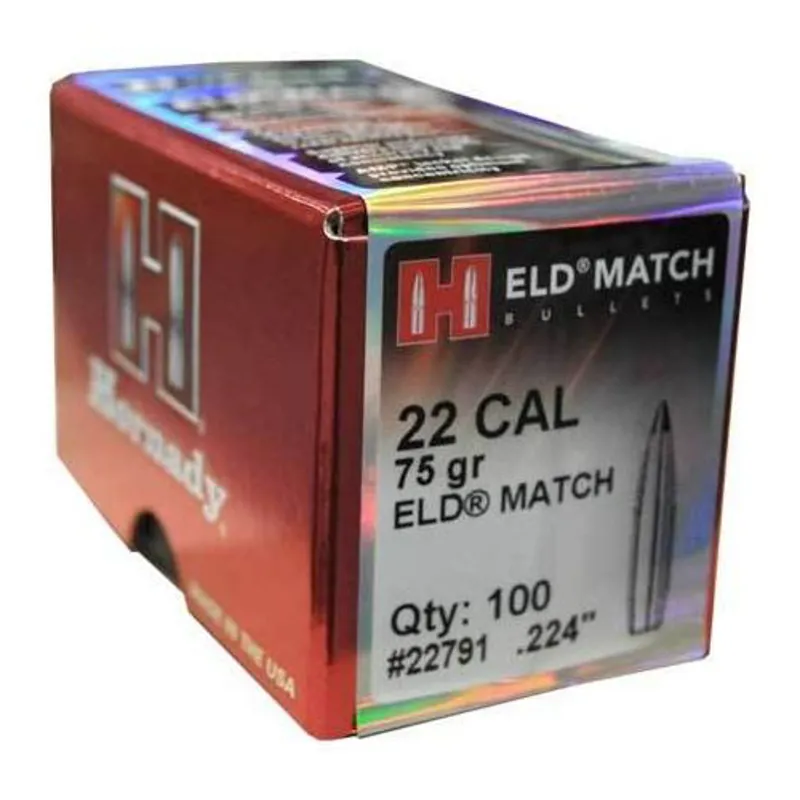  Hornady .224 x 75 Grain ELD-M 100ct 22791