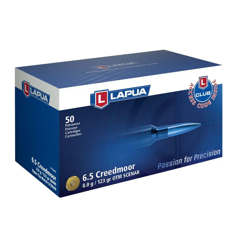  Lapua 6.5 Creedmoor 123Grain Scenar Ammunition - LA4316060 - 50Rnd