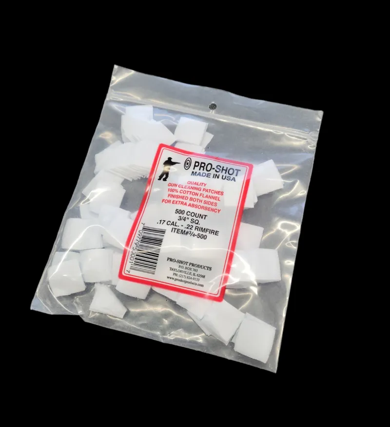  Proshot Ready Cut Patches - .17/.22RF 500ct 3/4 Square