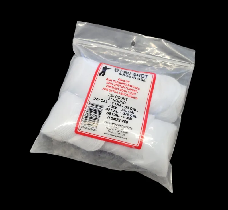  Proshot Ready Cut Patches - .270-.338Cal 250ct Bag 2 Round