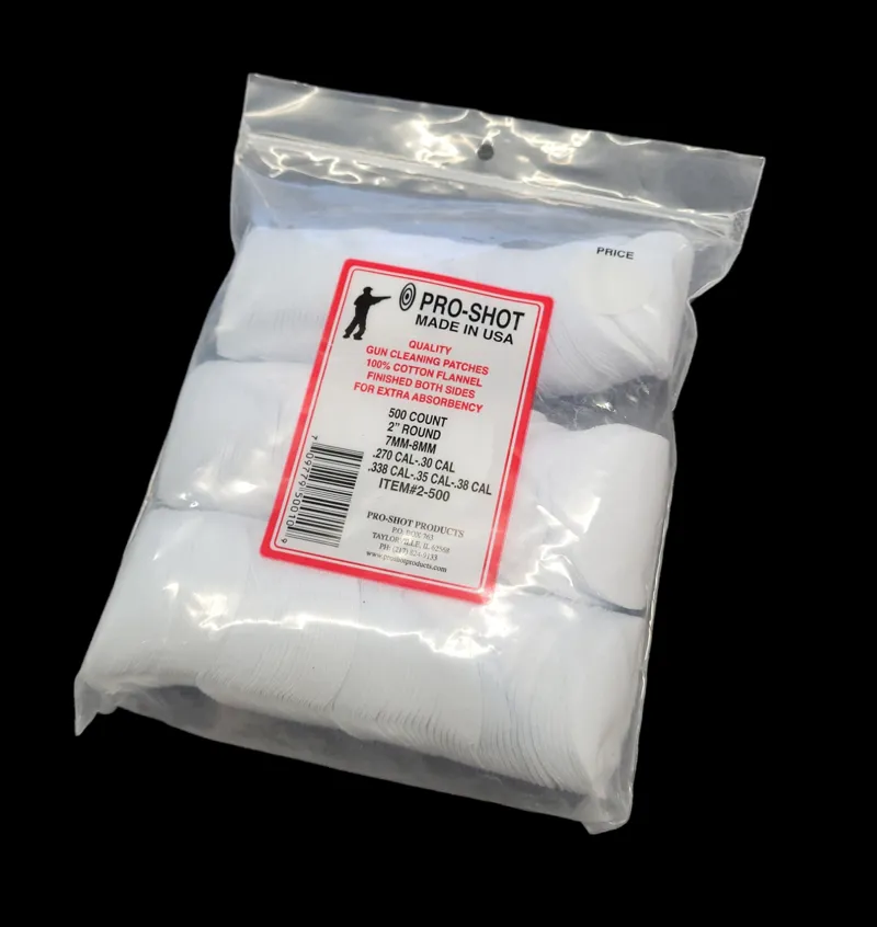  Proshot Ready Cut Patches - .270-.38Cal 500ct Bag 2 Round