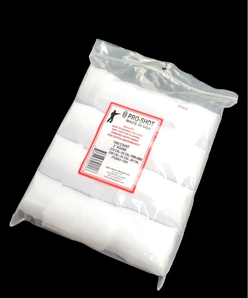  Proshot Ready Cut Patches - .270-.38cal 1000ct Bag 2 Round