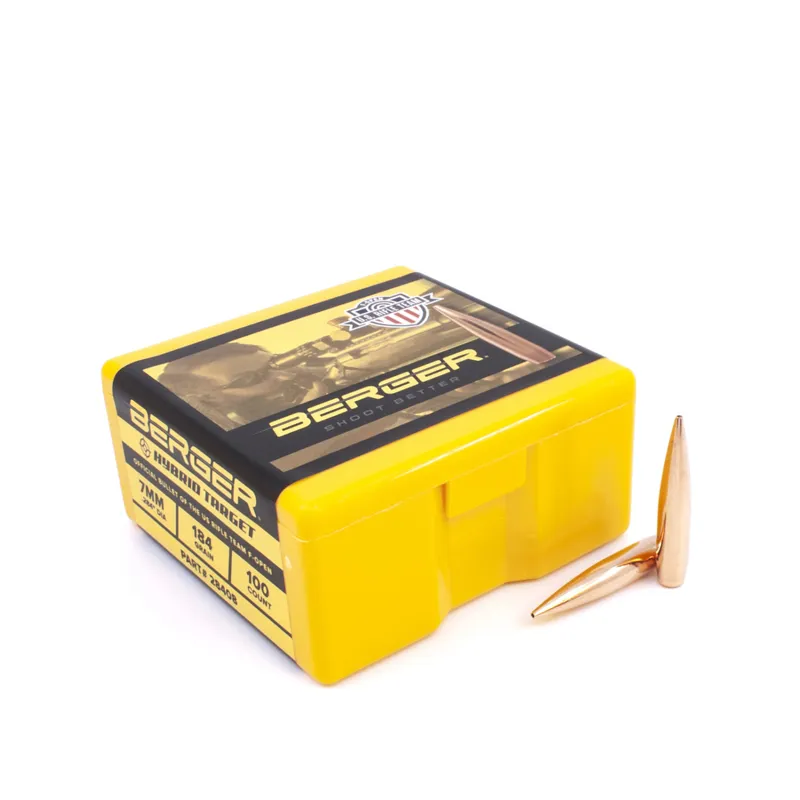 Berger 7mm 184 Grain F-Open Hybrid Target - 100CT - 28408