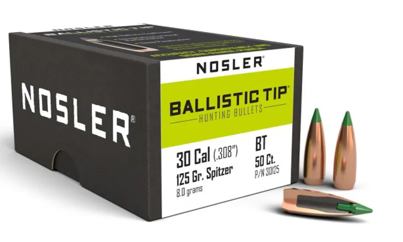 Nosler Ballistic Tip Hunting .30 Cal/7.62mm .308 125Grain 50