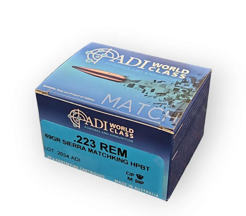 ADI WORLD CLASS .223Rem 69Grn SMK Ammunition 20ct ADIA22369MK