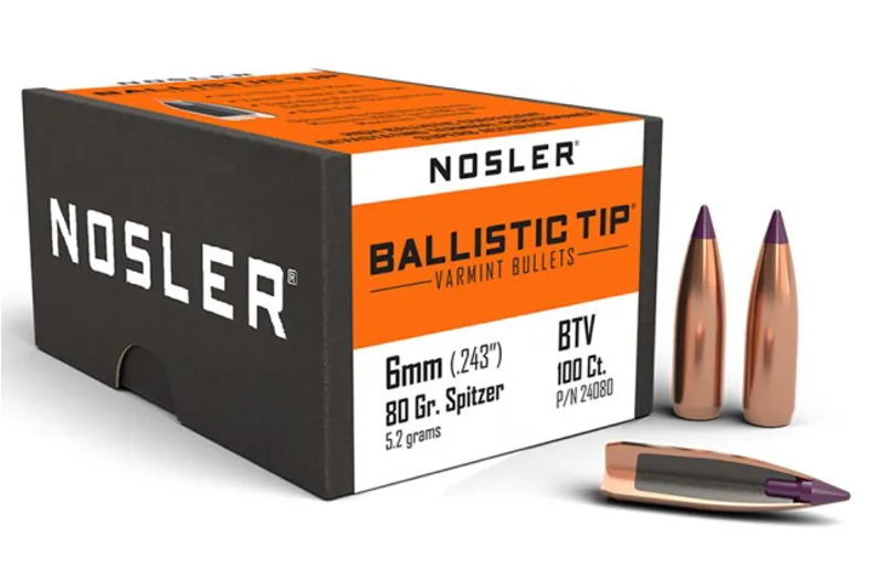 Nosler .243/6mm x 80Grain Ballistic Tip Varmint  - 100ct - 24080