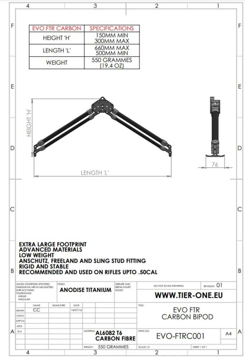 Tier One Carbon Anschutz fit - FTR Bipod-2