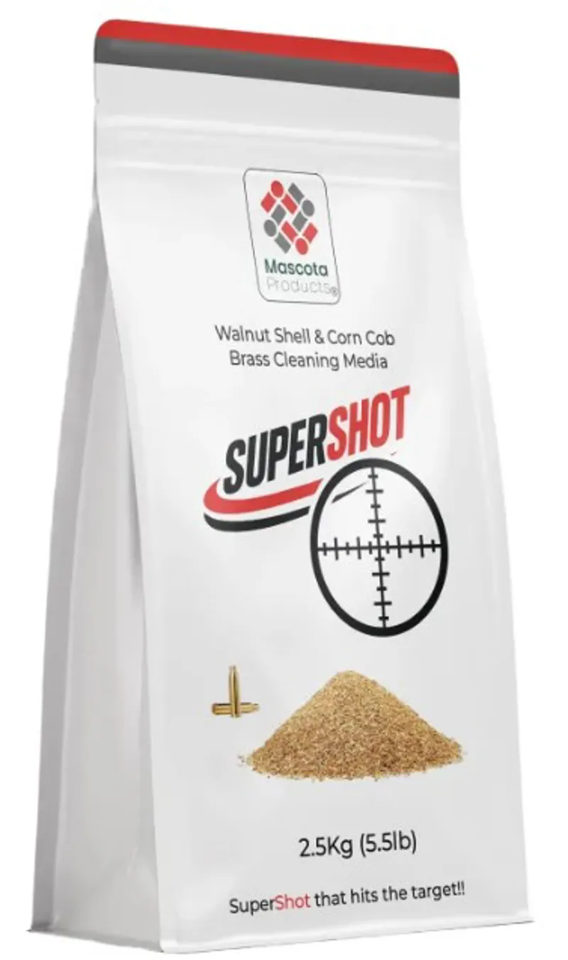 Super Shot Walnut Shell Corn-Cob Brass Casings tumbling Media + Polishing Additive 2.5Kg