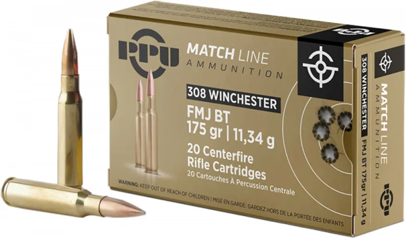 .308 WIN 175Grn HPBT Match PPU Ammunition - 20 Pack - A366
